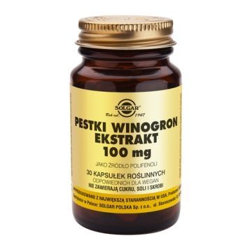 Solgar Pestki Winogron Ekstrakt, 100 mg, kaps., 30 szt