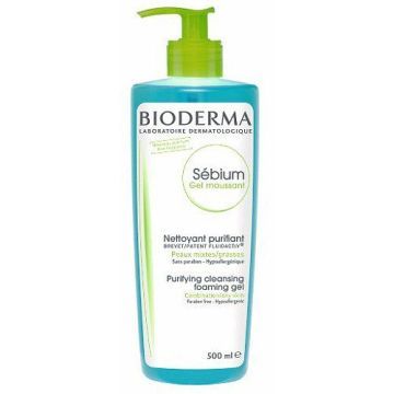 Bioderma Sebium Mouss, zel, d/mycia tw.,antybakt.,500 ml