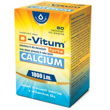 D-Vitum Forte Calcium, 1000 j.m., tabl., 60 szt