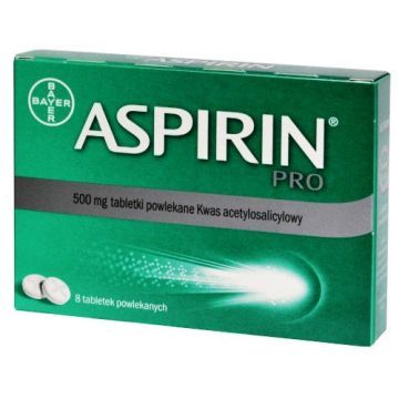 Aspirin Pro, 500 mg, tabletki powlekane, 8 szt.