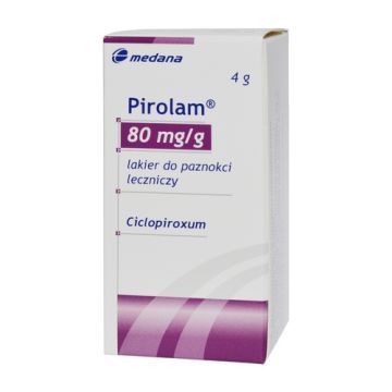 Pirolam, 80 mg/g, lakier do paznokci leczniczy, 4 g