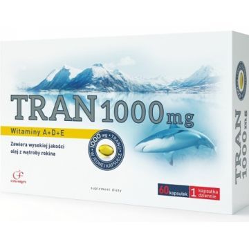 Max Tran, 1000 mg, kapsułki z olejem z wątroby rekina, 60 szt. (Colfarm)