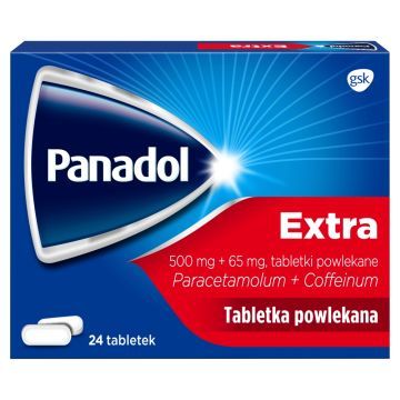 Panadol Extra, 500 mg+65 mg, tabletki powlekane, 24 szt.