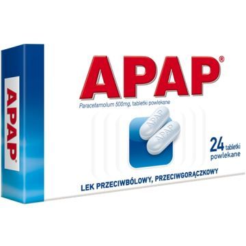 Apap, 500 mg, tabletki powlekane, 24 szt.