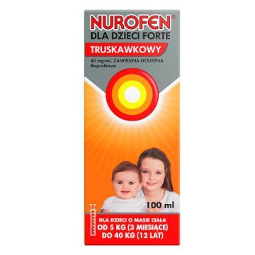 Nurofen dla dzieci Forte truskawkowy, 40 mg/ml, zawiesina doustna, 100 ml