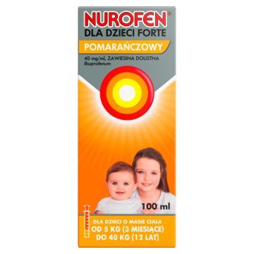 Nurofen dla dzieci Forte, 40 mg/ml, zawiesina doustna o smaku pomarańczowym, 100 ml
