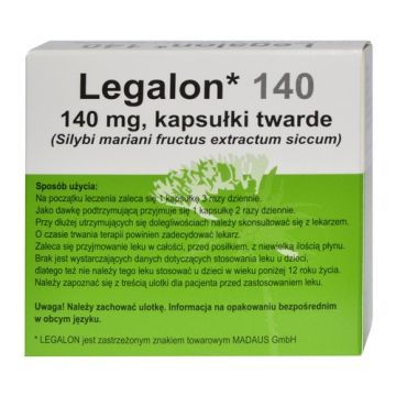 Legalon 140, 140 mg, kapsułki twarde, 20 szt. (import równoległy, Delfarma)