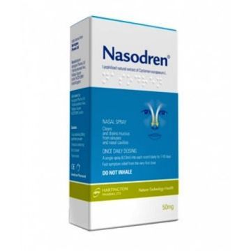 Nasodren, aerozol do nosa, 1 zestaw (50 mg liofilizat + 5 ml rozpuszczalnik + dozownik)