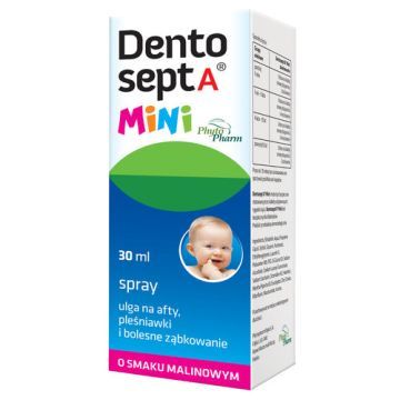 Dentosept A Mini, spray, ulga na afty, pleśniawki i bolesne ząbkowanie, 30 ml