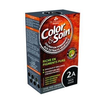 Color&Soin, farba do włosów, odcień lazurowa czerń (2A), 135 ml