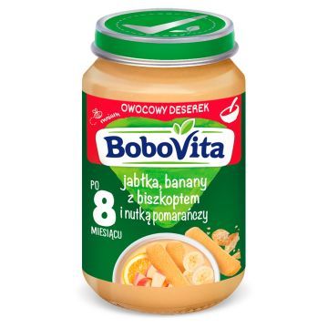 BoboVita, jabłka i banany z biszkoptem, 8 m+, 190 g