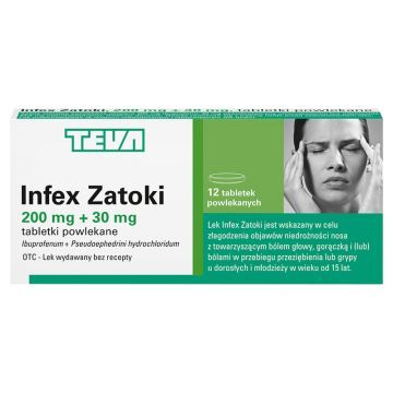 Infex Zatoki, 200 mg+30 mg, tabl.powl.,  12 szt