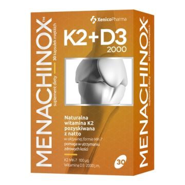 Menachinox K2 + D3 2000, kapsułki miękkie, 30 szt.