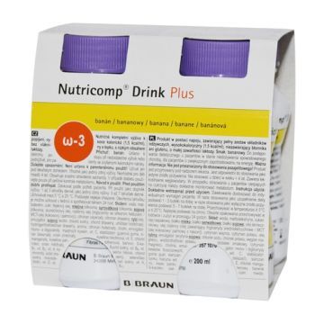 Nutricomp Drink Plus, plyn, sm.bananowy, 4 x 200 ml