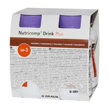 Nutricomp Drink Plus, plyn, sm.czekoladowy, 4 x 200 ml