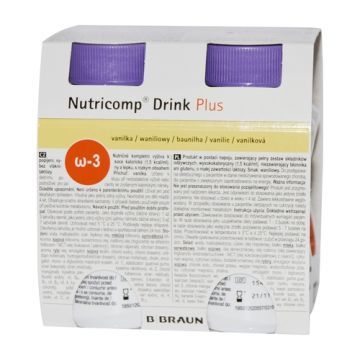 Nutricomp Drink Plus, plyn, sm.waniliowy, 4 x 200 ml