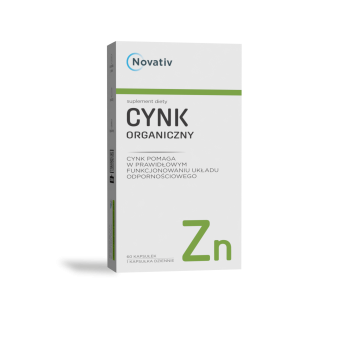 Novativ Cynk Organiczny, kapsułki, 60 sztuk