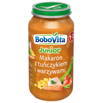 BoboVita, obiadek makaron z tuńczykiem i warzywami, 12m+, 250 g