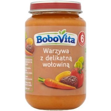 BoboVita, warzywa z delikatną wołowiną, 6 m+, 190 g