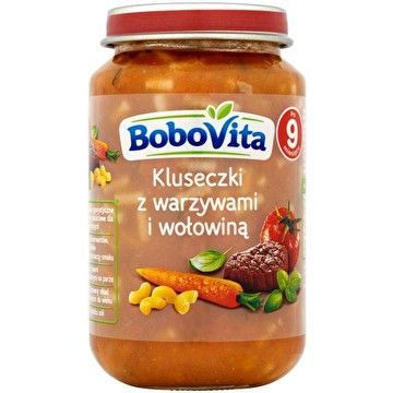 BoboVita, obiadek,kluseczki z warzyw.i wolowina,po9m-cu,190g