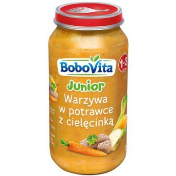 BoboVita Junior, warzywa w potrawce z cielęciną, 12 m+, 250 g