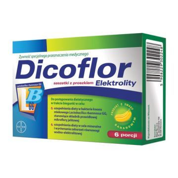 Dicoflor Elektrolity, proszek, 6 porcji (12 saszetek)