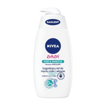 Nivea Baby, Emolient Kojący żel do mycia ciała i włosów, 500 ml