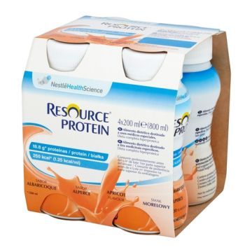 Resource Protein, płyn, smak morelowy, 4 x 200 ml