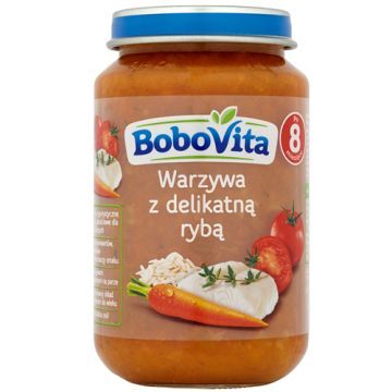 BoboVita, warzywa z delikatną rybą, 8 m+, 190 g