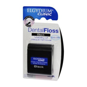 Elgydium Clinic Dental Floss, nić dentystyczna czarna, 50 m