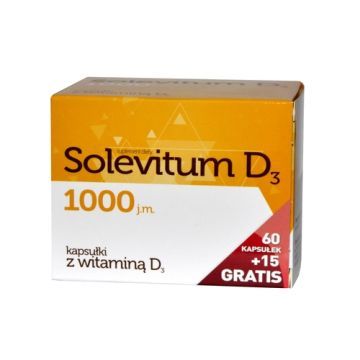 Solevitum D3 1000, kaps., 75 szt (60szt+15szt)