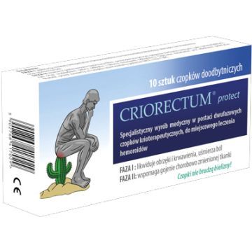 Criorectum Protect, czopki przeciw hemoroidom, 10 szt.