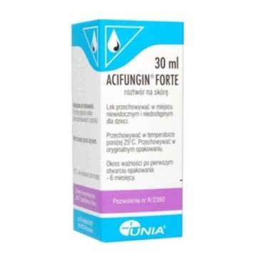 Acifungin forte, płyn na skórę, wały okołopaznokciowe i paznokcie, 30 ml