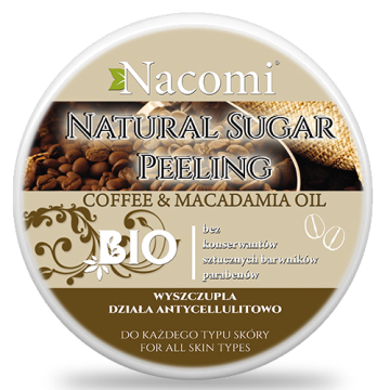 Nacomi, peeling, cukrowy, kawa macadamia, 125 g (100 ml)