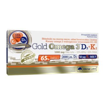 Olimp Gold Omega 3 D3 + K2, kapsułki, 30 szt.