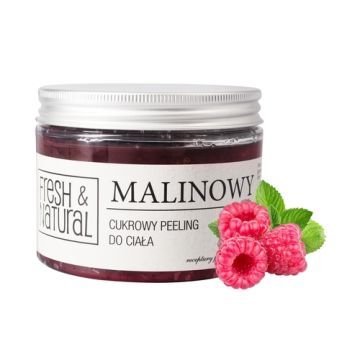 Fresh&Natural, cukrowy peeling do ciała, malinowy, 550 g