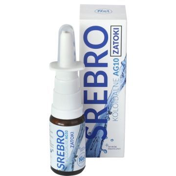 Srebro Koloidalne AG10 Zatoki, plyn, 15 ml