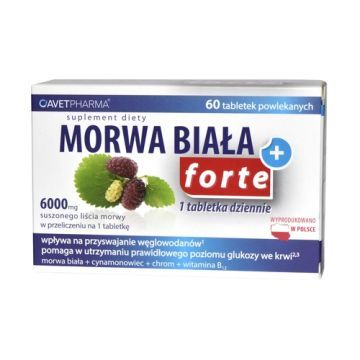 Morwa Biała Plus Forte, tabletki powlekane, 60 szt.