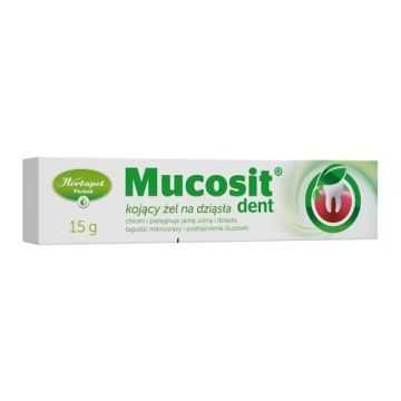 Mucosit Dent, kojący żel na dziąsła, 15 g