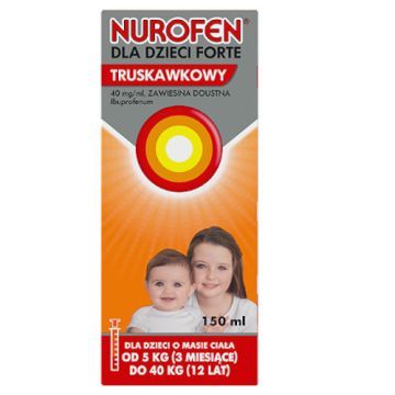 Nurofen dla dzieci Forte truskawkowy, 40mg/ml, zawiesina doustna, 150 ml