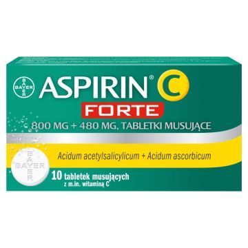 Aspirin C Forte, 800 mg + 480 mg, tabletki musujące, 10 szt.