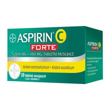 Aspirin C Forte, 800 mg + 480 mg, tabletki musujące, 10 szt.