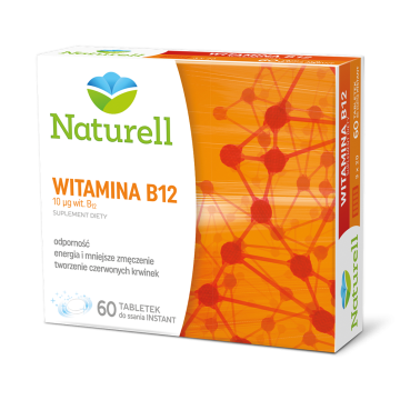 Naturell Witamina B12, 10 µg, tabletki do rozgryzania i żucia, 60 szt.