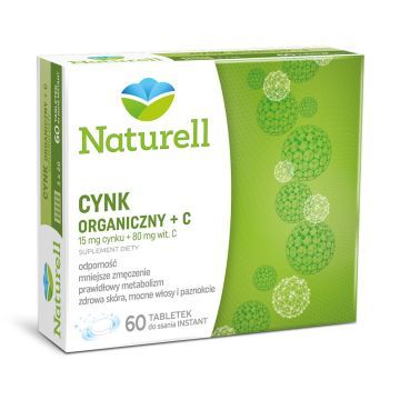 Naturell Cynk Organiczny + C, tabletki, 60 szt.