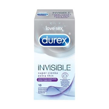 Durex Invisible, prezerwatywa super cienka, 10 szt.