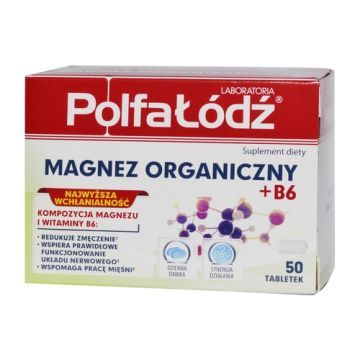 Laboratoria PolfaŁódź Magnez Organiczny+B6, tabletki, 50 szt.