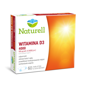 Naturell Witamina D3 4000, tabletki do ssania, 60 szt.