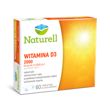 Naturell Witamina D3 2000, tabletki do ssania, 60 szt.