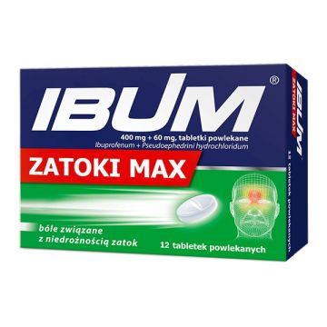 Ibum Zatoki Max, 400 mg + 60 mg, tabletki powlekane, 12 szt.