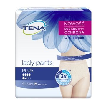 Majtki chłonne TENA Lady Pants Plus Creme OTC Edition, rozmiar M, 9 szt.